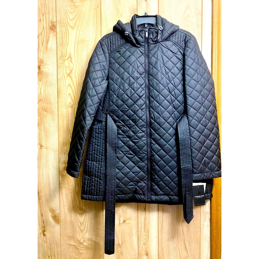 NWT London Fog Quilted Jacket with Detachable Hood